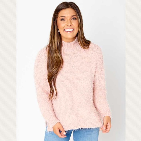 Mina Eyelash Sweater Salmon Pink M/L NEW - Picture 3 of 5